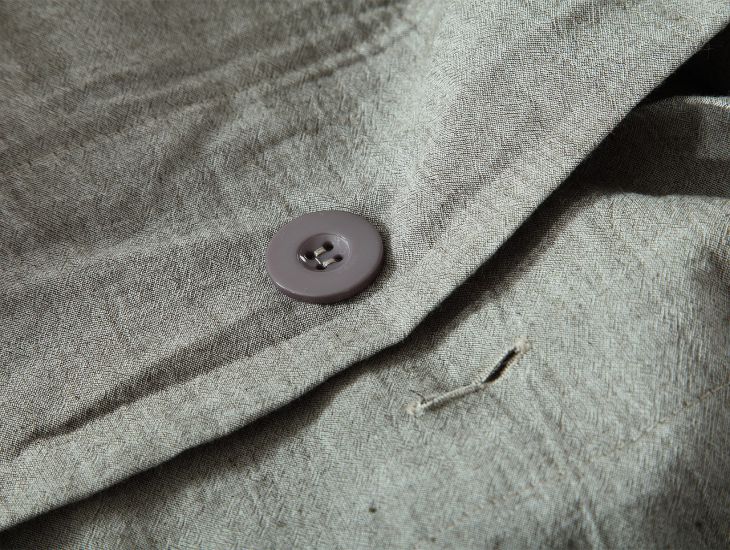 fabric, button