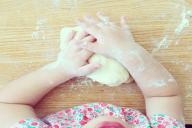 dough, hands